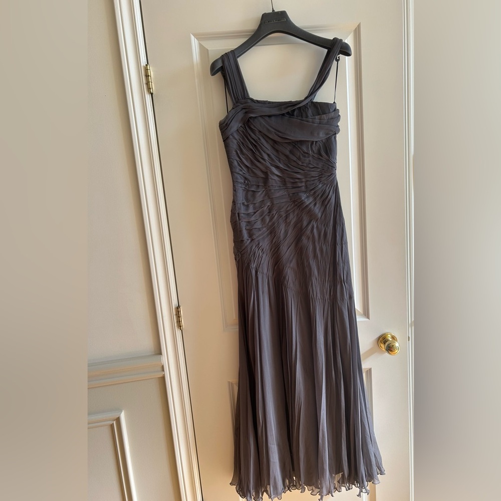 Alberta Ferretti full length grey dress